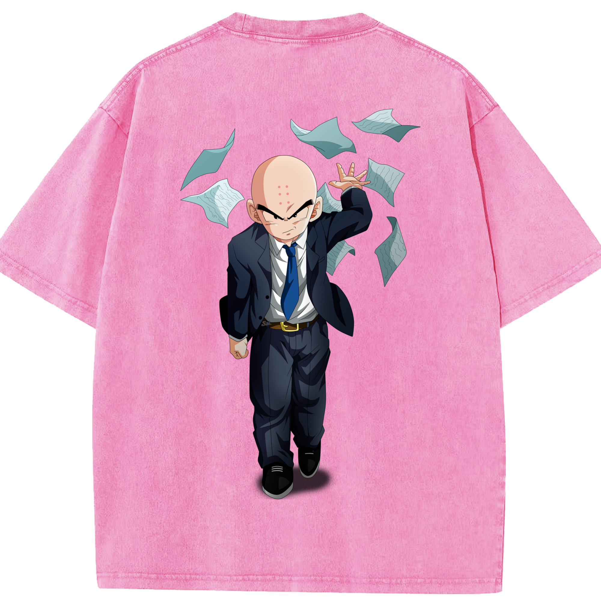 （画像用） ドラゴンボール クリリン DRAGON BALL krillin 綿100% ヴィンテージ風 半袖Tシャツ（背面プリント）